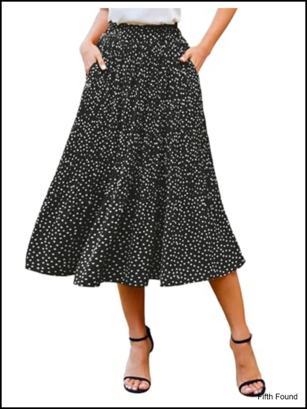 Women's Midi Skirt High Waisted Pleated A-Line Swing with Pockets